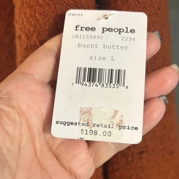 Nwt Free people Women's Rust Sweater - Picture 5 of 5
